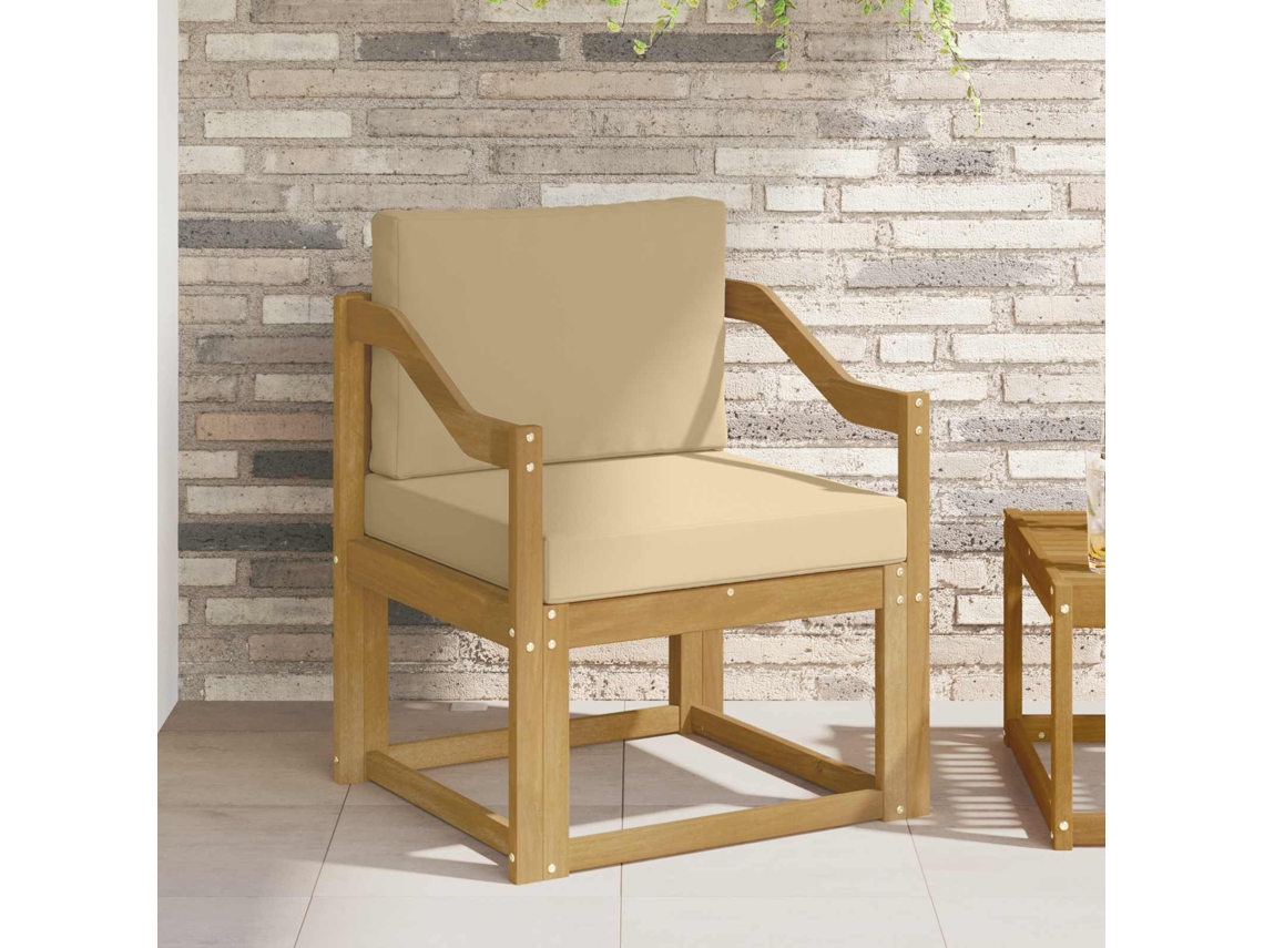 Vidaxl 2 Peça Conjunto De Sofás Para Exterior Poliéster Branco E Bege