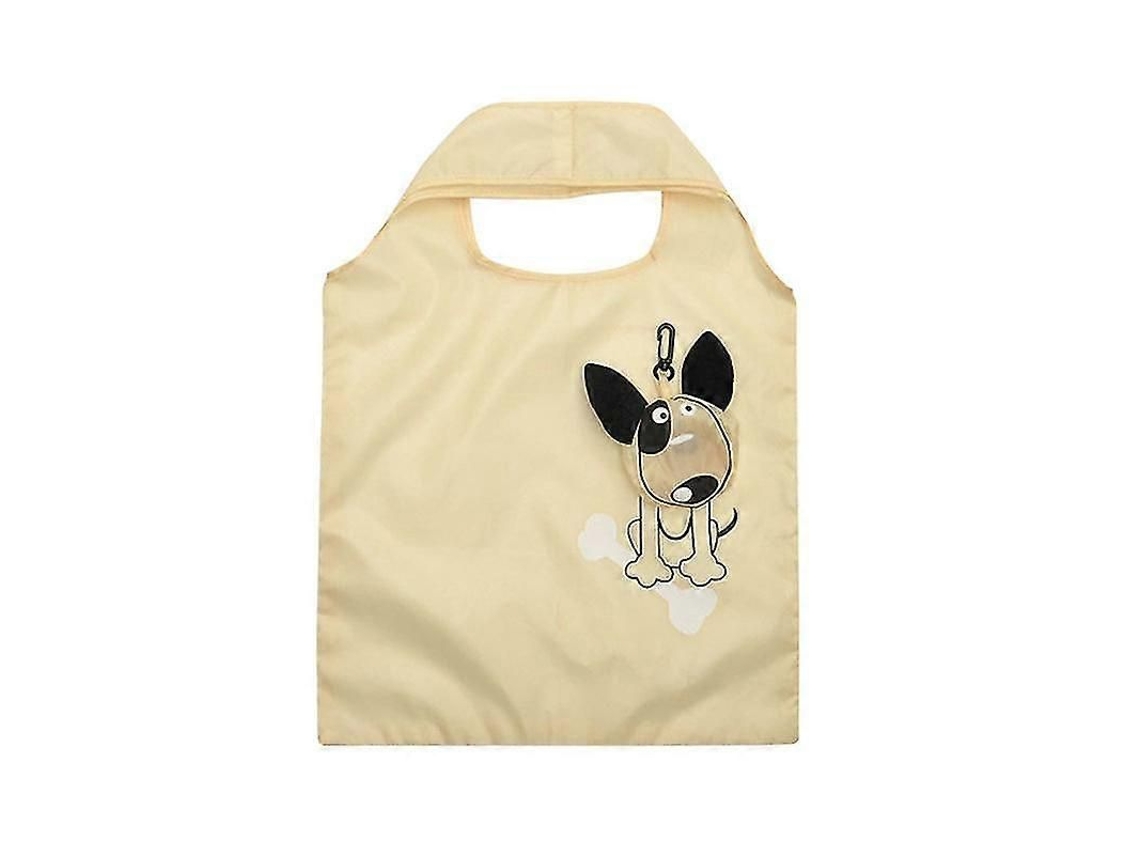 Bolsa Dobrável para Uso Doméstico, Ideal para Compras, Reutilizável e com Estampa de Animais Yu GOKOCO (bege (1 Unidade)