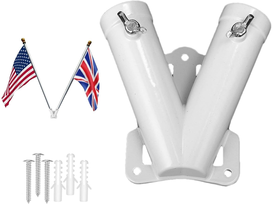 Suporte para Bandeira Suporte em Metal para Mastro, Suporte de Liga de Alumínio para Bandeira Externa Kit Impermeável CHABERLU