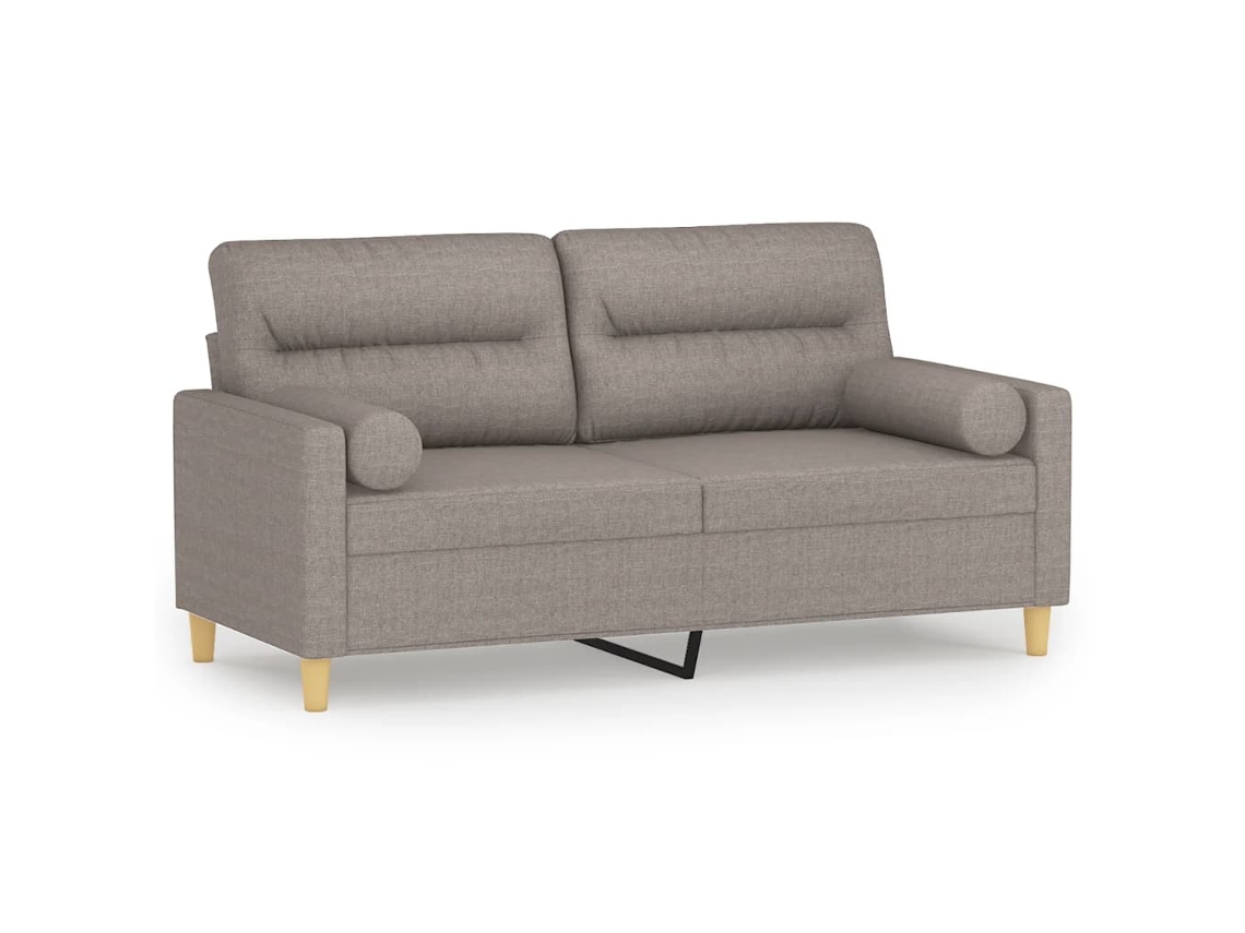 2-seater Sofa, 2-seater Sofas Vidaxl Cinzento-acastanhado Tecido (n/a)