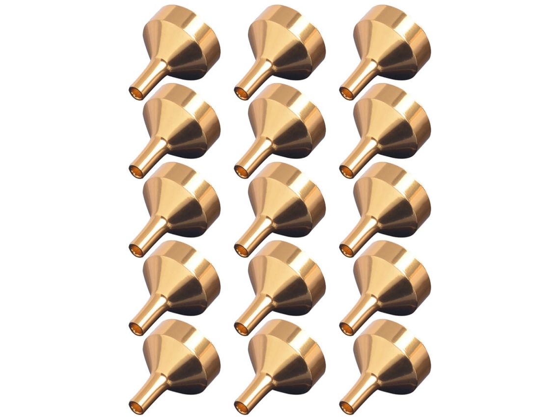 Cones Portáteis Ganazono Para Enchimento De Frascos Pequenos, Ideais Para Viagens, 15 Unidades Em Alumínio Dourado Para