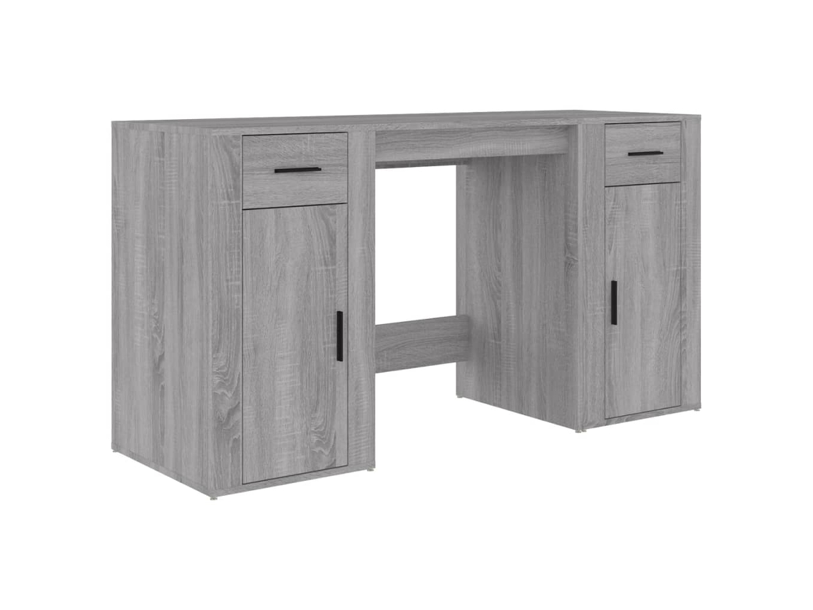 Desk With Cabinet, Desks With Cabinets Vidaxl Cinzeto Madeira Processada (n/a)