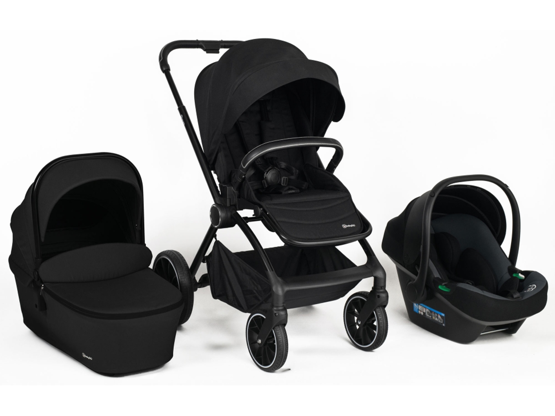 Carrinho De Bebé 3 In 1 Com Cadeira Auto Babygo Harmony Black
