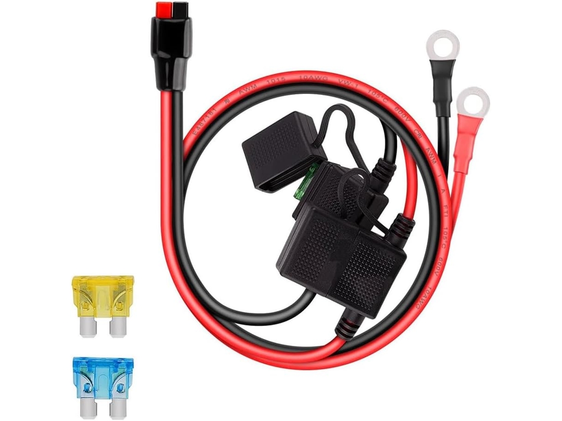 Porta fusível Duplo Positivo e Negativo Estilo Atc 10awg com Terminais de Anel e SFUSHOS