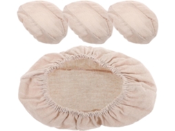 Conjunto De 4 Panos Para Cesta De Pão, Forro De Tecido Reutilizável Com Borda Elástica, Para Uso Doméstico, Confeitaria E Organização Da Cozinha
