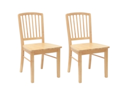 Conjunto 2 Cadeira De Jantar Vidaxl Castanho Madeira De Seringueira Maciça (50 X 52,5 X 91 Cm)