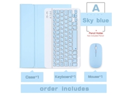 Capa Com Teclado Para Tablet Lurelia, Compatível Com I Pad De 11" 2025, Azul, Teclado Bluetooth, Rato 2.4g