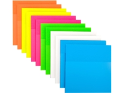 Blocos De Notas Adesivas, 6 Cores, 600 Unidades, Transparentes