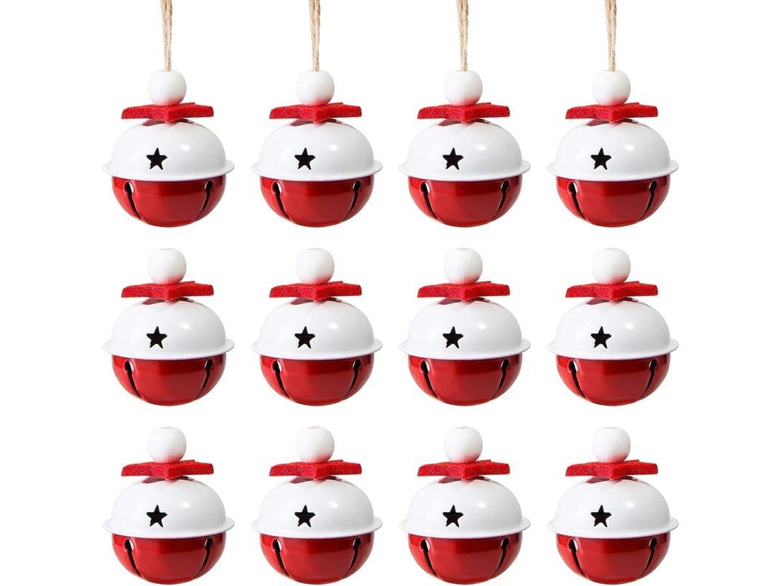 12 Sinos de Natal, Decoração Artesanal, Decoração de Festa Natal Casa