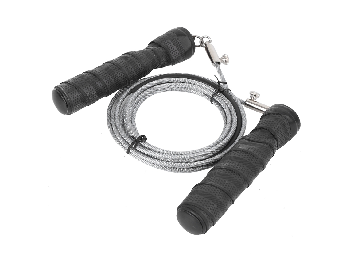 Corda De Pular Com Peso Ajustável De Aço Para Fitness Outdoor E Indoor Adultos Estudantes Preta 233g