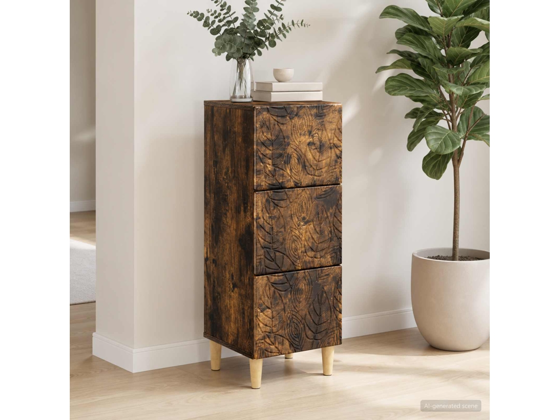 Vidaxl Gabinete De Gavetas Carvalho Fumado 33 X 34,5 X 90 Cm