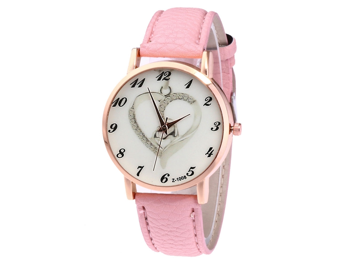 Relógio de pulso unissex Zhoulianfa Z1008-ma com movimento de quartzo rosa