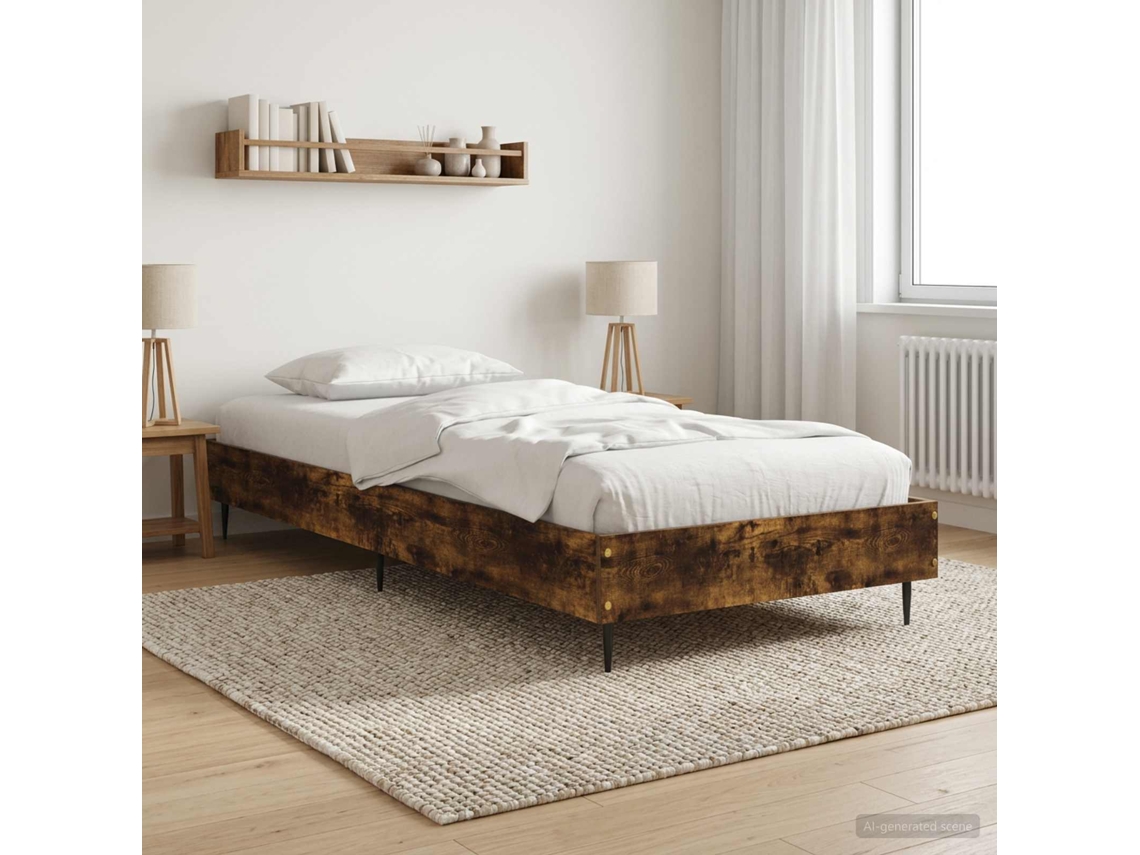 Vidaxl Estrutura Da Cama Carvalho Fumado 80 X 200 Cm