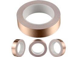 Cinta De Lámina De Cobre Com Adesivo Condutivo 30mm X 20m 0.05mm Para Reparos Elétricos E Manuais
