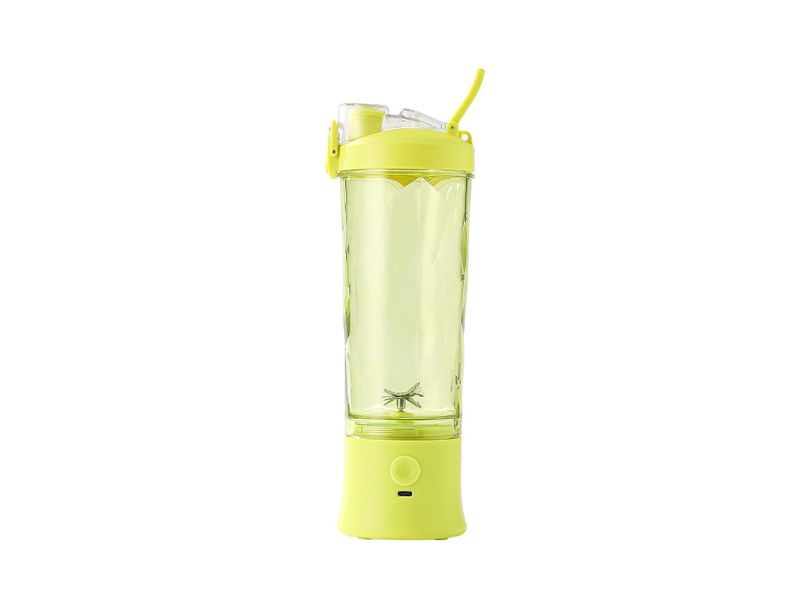 Liquidificador Amarelo 600ml 6 Lâminas Inox Usb Portátil À Prova D'água Shaker Slushy ZYBLSSBB