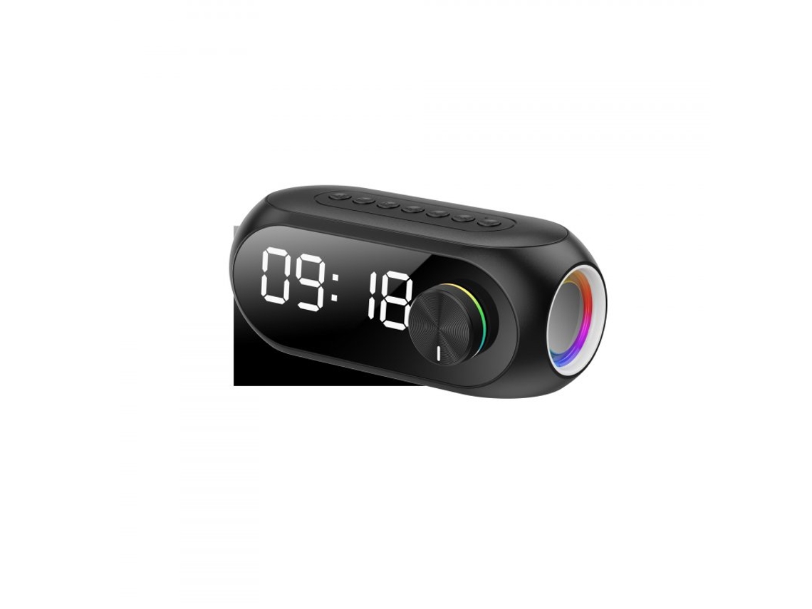 Coluna À Prova D'Água À Prova D'Áluetooth Despertador Boa Qualidade de Som Bateria de Longa Duração Perfeito Desktop Companheiro Preto