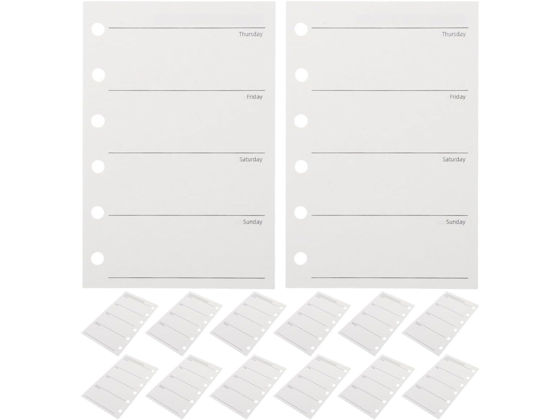 Páginas Hebdomadaires Du Journal A7 200pcs Papel 120gsm 6 Trous 6 Anneaux 4,7 X 3,1 Bolsas Recarregadas Para
