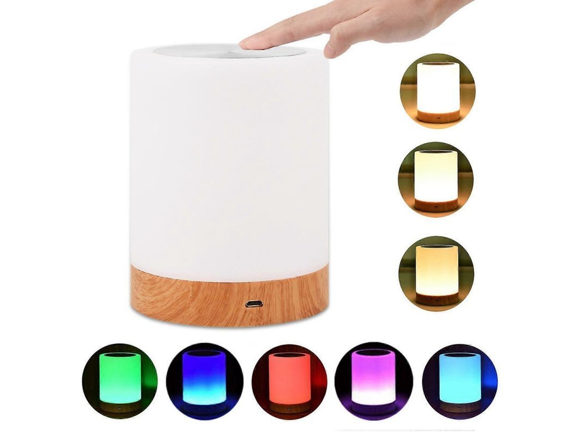 Lâmpada De Mesa Rgb Recarregável Com Controle Táctil 360°, 3 Níveis De Brilho E Modos De Cena Múltiplos