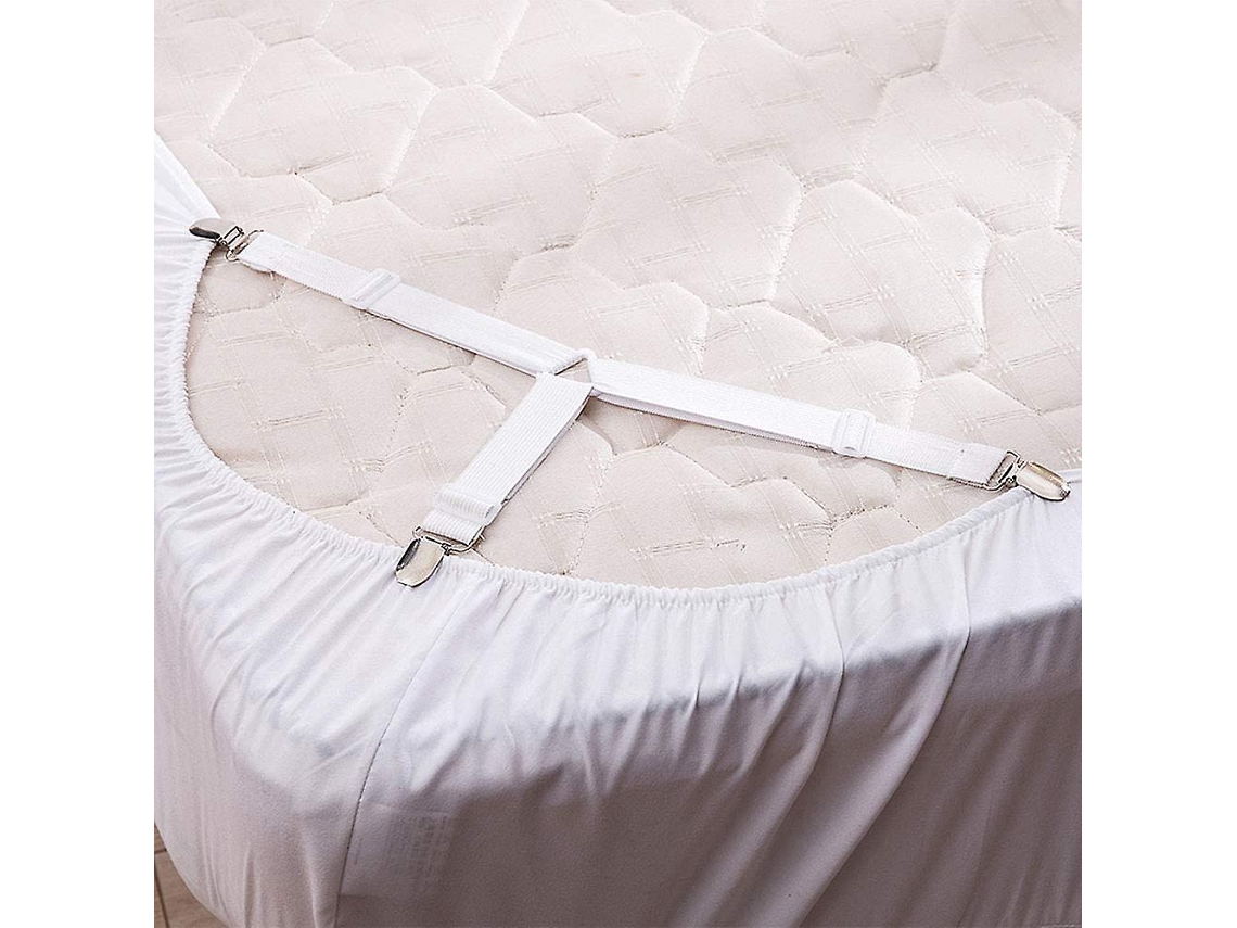 Lurelia Correias Para Lençol 4 Peças Metal Plástico Ajustável Elástico Triângulo Resistente Colcha Colchão Cama Solteiro