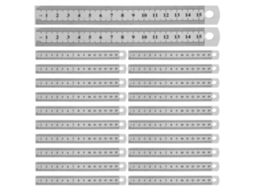 Régua De Aço Inoxidável De 15 Cm (6 Polegadas) Com Escala Dupla, Borda