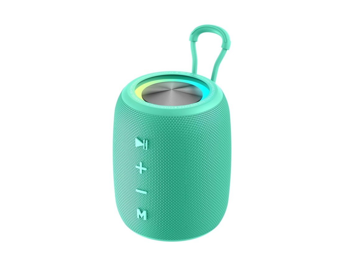 Alto‑falante Bluetooth Compacto De Graves Potentes, Portátil Para Mesa E Exterior, Cor Verde Esmeralda