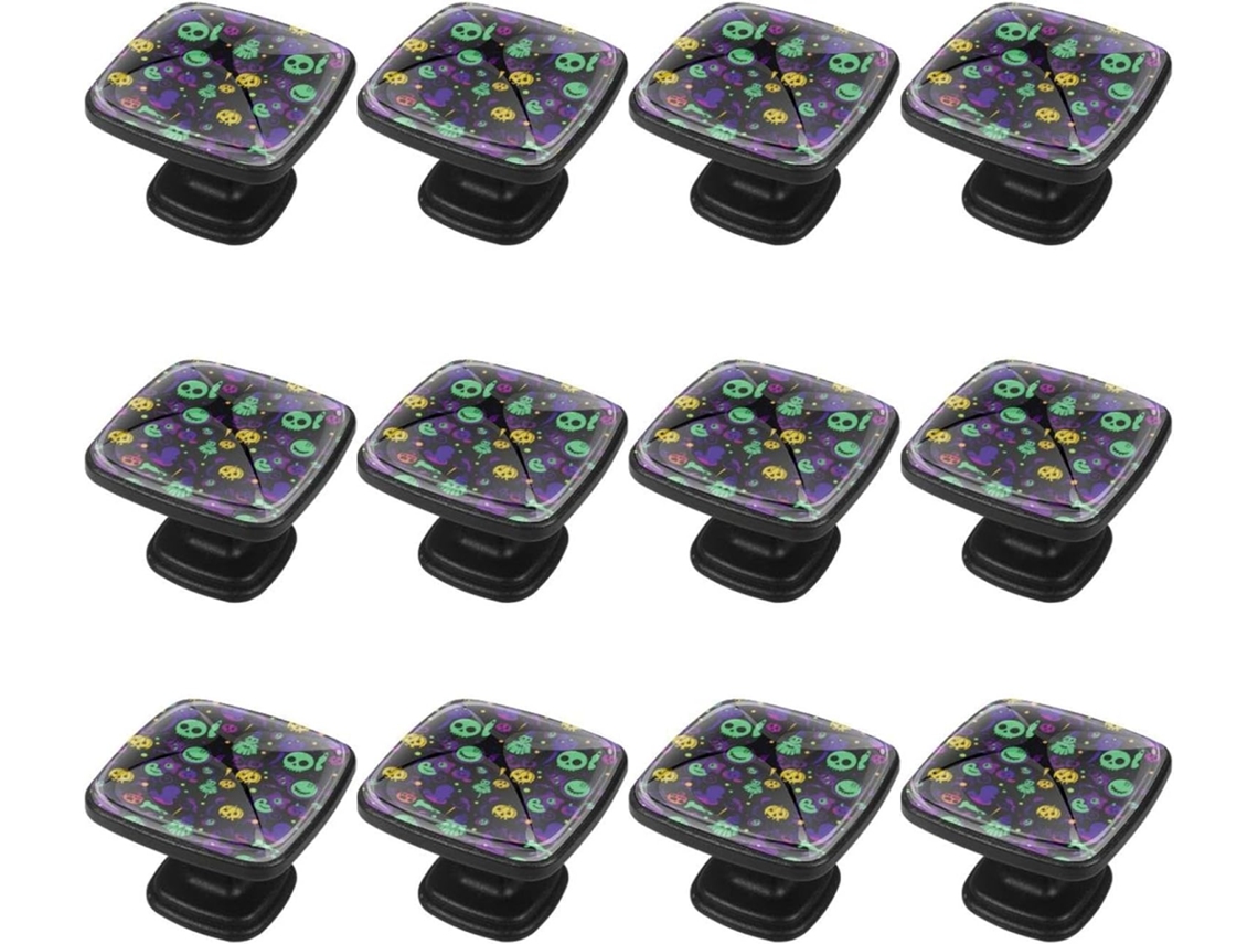 Puxadores Quadrados Para Gavetas De Cômoda, Puxadores Para Armários De Cozinha, 12 Peças, Elfos De Halloween Desenho