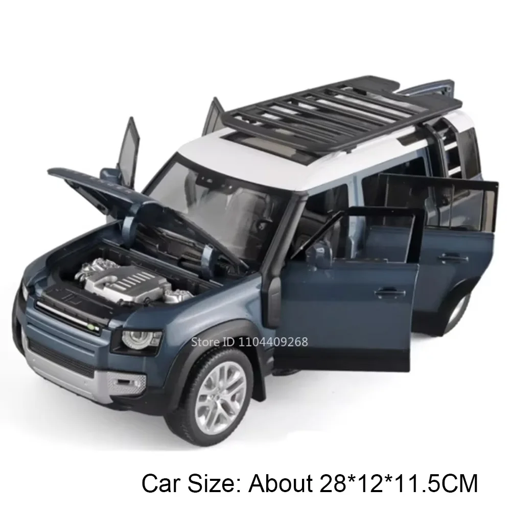 (azul Defender) Escala 1:18 - Miniatura De Carro - Com Portas Que Abrem