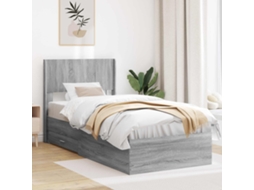 Vidaxl Estrutura de Cama com Armazenamento e Cabeceira Sonoma Cinzento