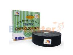 Fita Kinesiológica Temtex 5 Cm X 32 M Preta - Venda Neuromuscular Kinesio Tape, 1 Unidade