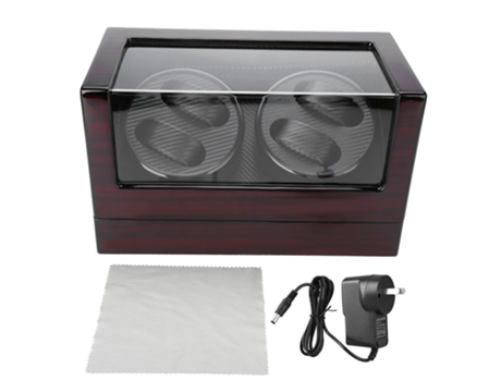 Enrolador De Relógios Mecânicos Para 4 Automáticos Armazenamento Exibição Vermelho Preto