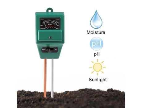 Testador de umidade e pH do solo 3 em 1 - MARQUEUNE - Medidor de luz de água - Verde MARQUEUNE