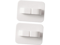 Conjunto De 2 Ganchos Adesivos Multiuso De Plástico Branco