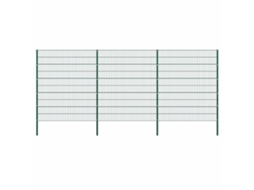 Vidaxl Painel De Vedação Com Postes De Ferro 522x200 Cm Verde