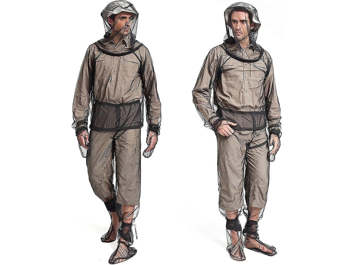 Conjunto De Roupa Anti-mosquito Com Capuz, Calça E Rede De Proteção