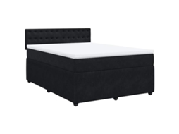 Cama com Molas/colchão 140x200 Cm Veludo Preto MAISON EXCLUSIVE