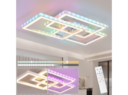 ZMH Luminária de teto LED RGB com controle remoto e dimerizável para quarto