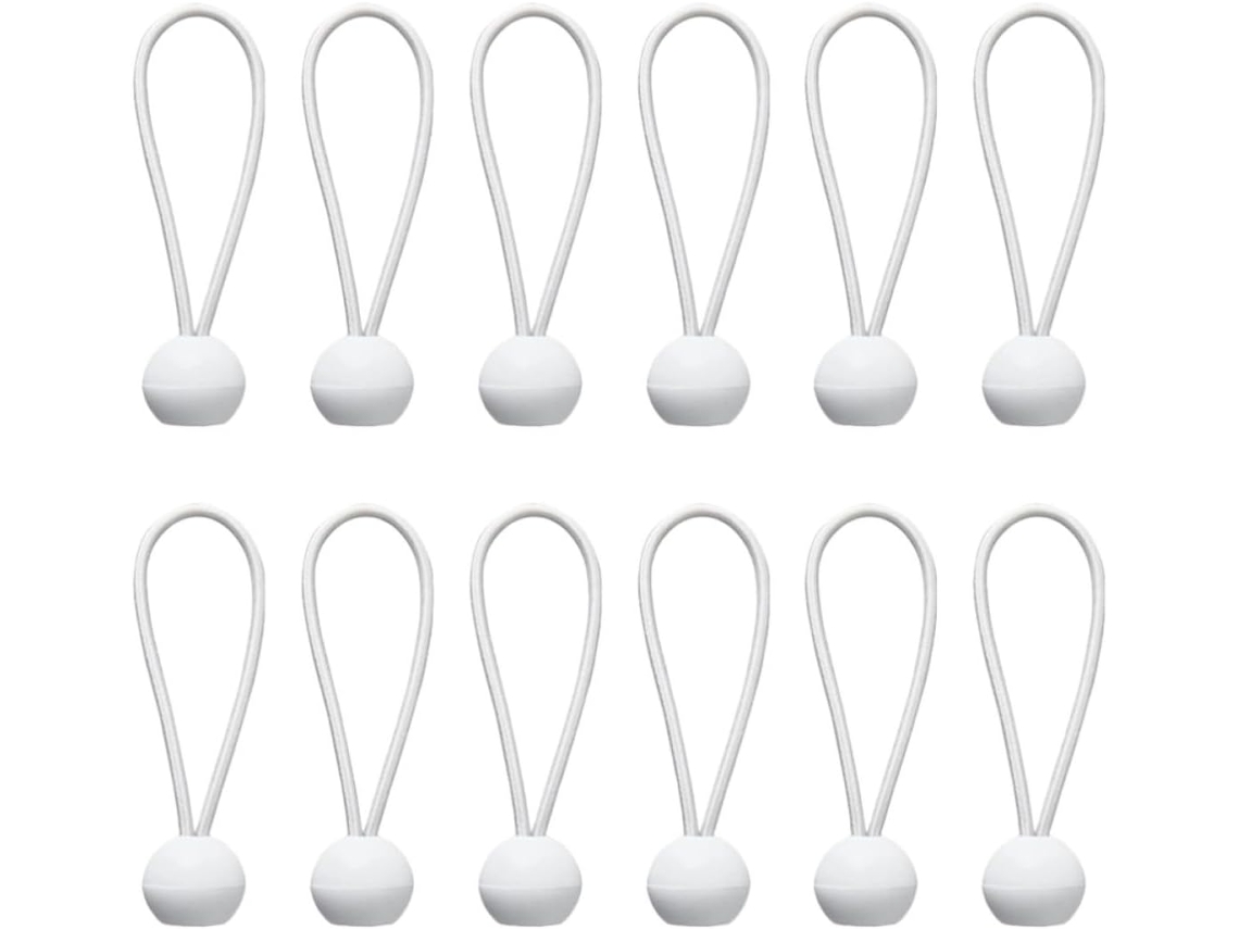 50 Peças De Corda Elástica Branca Com Bolas 25cm