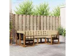 Vidaxl Conjunto De Sofás Para Exterior 6 Unid. Natural E Bege