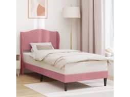Vidaxl Estrutura da Cama com Cabeceira Rosa 80 X 200 Cm Veludo