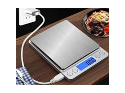 Balança De Cozinha Digital Com Carregamento Usb, Precisão De 0,1 G/3 Kg, Função Psc/tara/visor Lcd, 9 Conversões De Unidades. Aquaforge