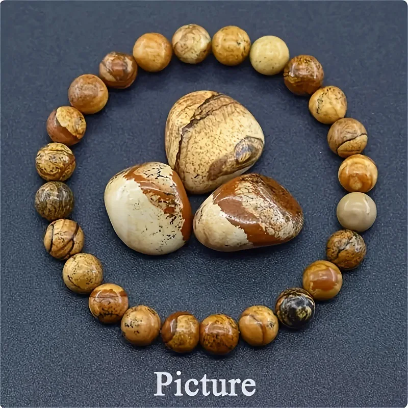 (imagem 21 Cm) Pulseira De Contas De Pedra Natural, Amuleto De Cura Yoga Reiki, Pulseira Da Sorte