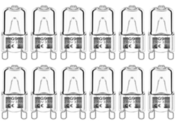Lurelia Pacote com 12 Lâmpadas Halógenas G9 33w 230v 2800k 380lm, Branco Quente, Sem Cintilação, Cápsula Transparente, Uso Interno