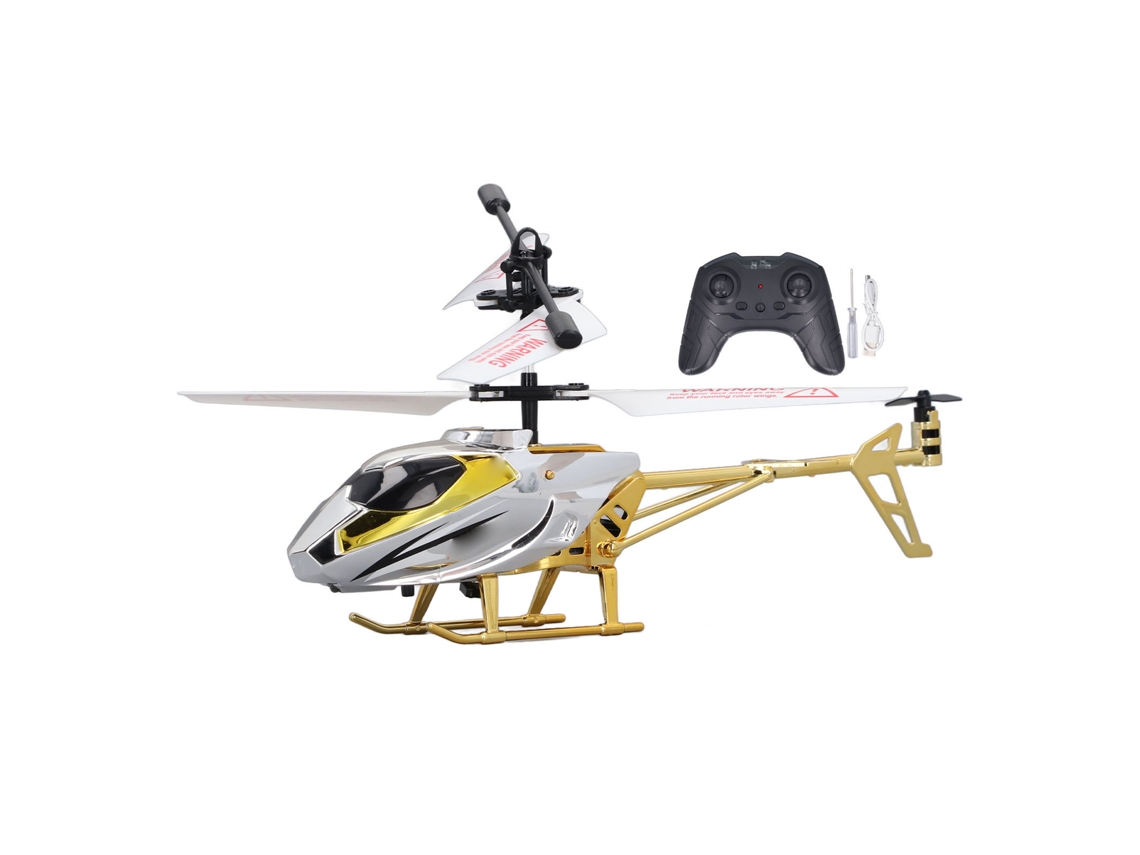 Brinquedo De Helicóptero Rc 2.5 Canais Com Luzes Led, Resistente A Quedas E De Liga, Prata, Para Crianças