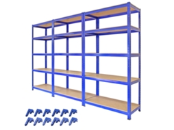 Prateleiras de aço Meta3 T Rax sem parafusos Azul 90 cm de largura Monstershop