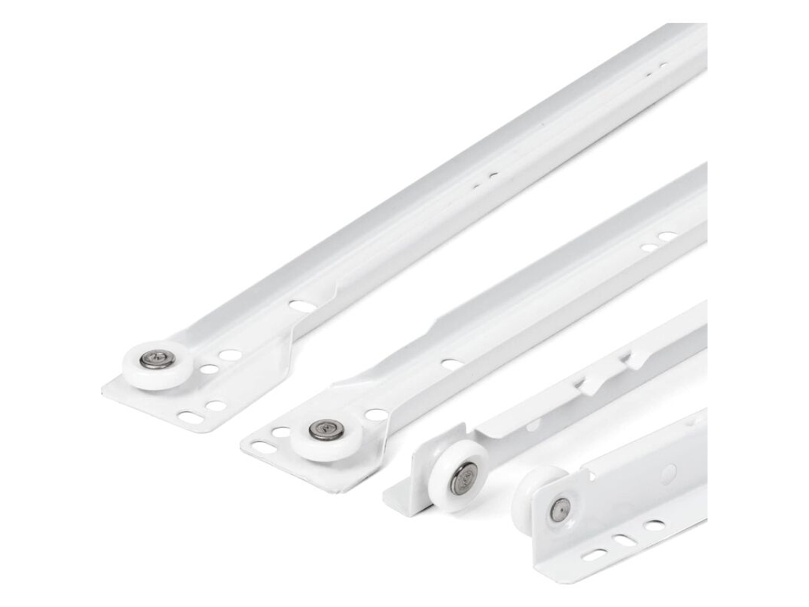 Corrediças Para Gaveta De 14 Polegadas - Pacote Com 2 (1 Par) Corrediças Brancas De Extensão Total - Kit De Corrediças Para Gaveta