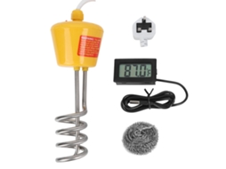 Aquecedor elétrico de imersão flutuante de 2 m com testador de temperatura, amarelo, 220-250 V, Reino Unido