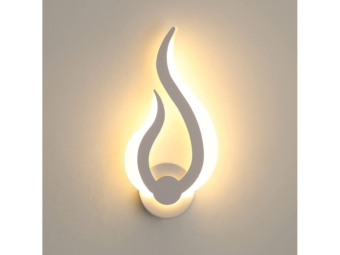 Lâmpada de Parede Nova Line LED, Forma de Chama, 10w, 3000k, 31cm, Para Sala e Quarto