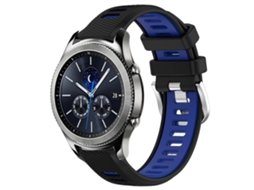 Pulseira De Silicone Para Relógio Esportivo De 22 Mm Com Fivela De Aço Bicolor