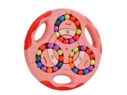 Brinquedo De Feijão Rotatório Para Dedos Duas Faces Exercício De Pensamento Puzzle Descompressão Rosa