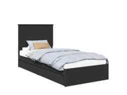 Cama com Armazenamento Preto 90x190 cm Madeira Processada MAISON EXCLUSIVE